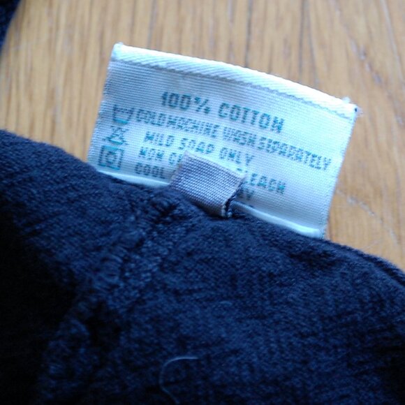 Oh My Gauze Blouse Black Cotton Lagenlook Cutout Cold Shoulder Top - Picture 3 of 4